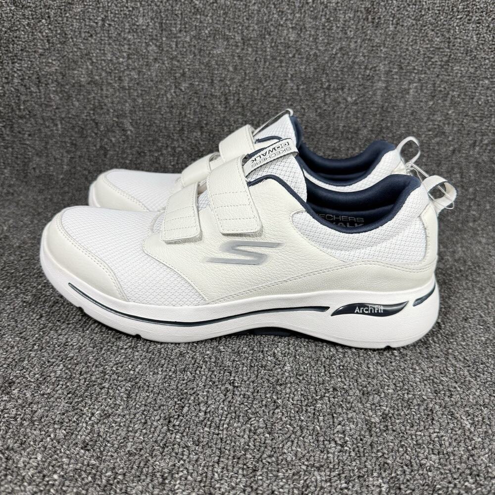 Skechers Go Walk Athletic Hook Loop Walking White Shoes Men 10.5